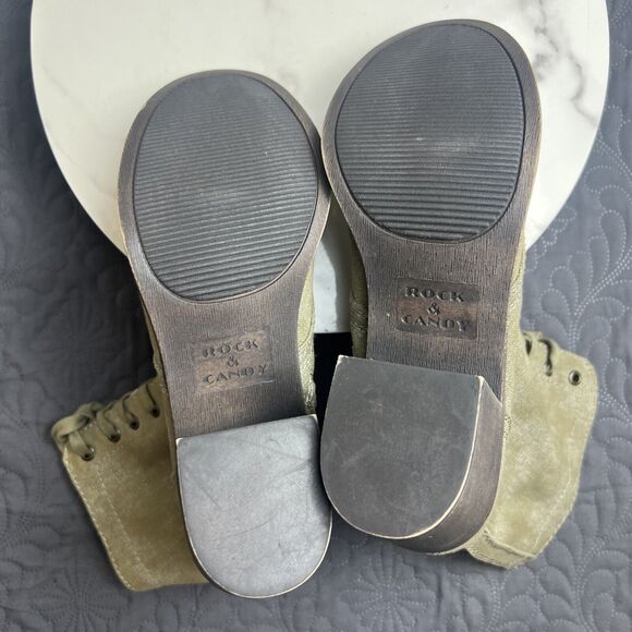 Rock & Candy Military Style Kiss Bliss Lace Up Boots Olive SZ US 10 NEW Gorpcore - Picture 11 of 11